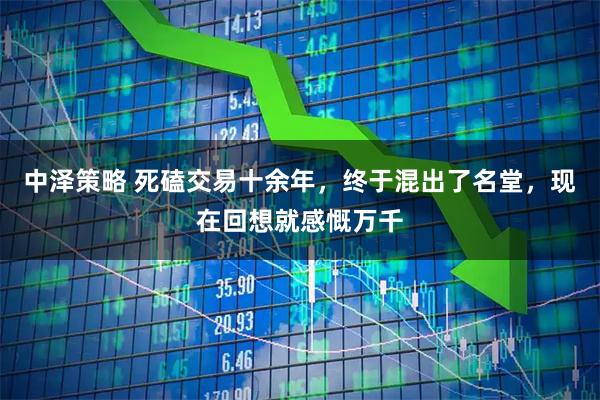 中泽策略 死磕交易十余年，终于混出了名堂，现在回想就感慨万千